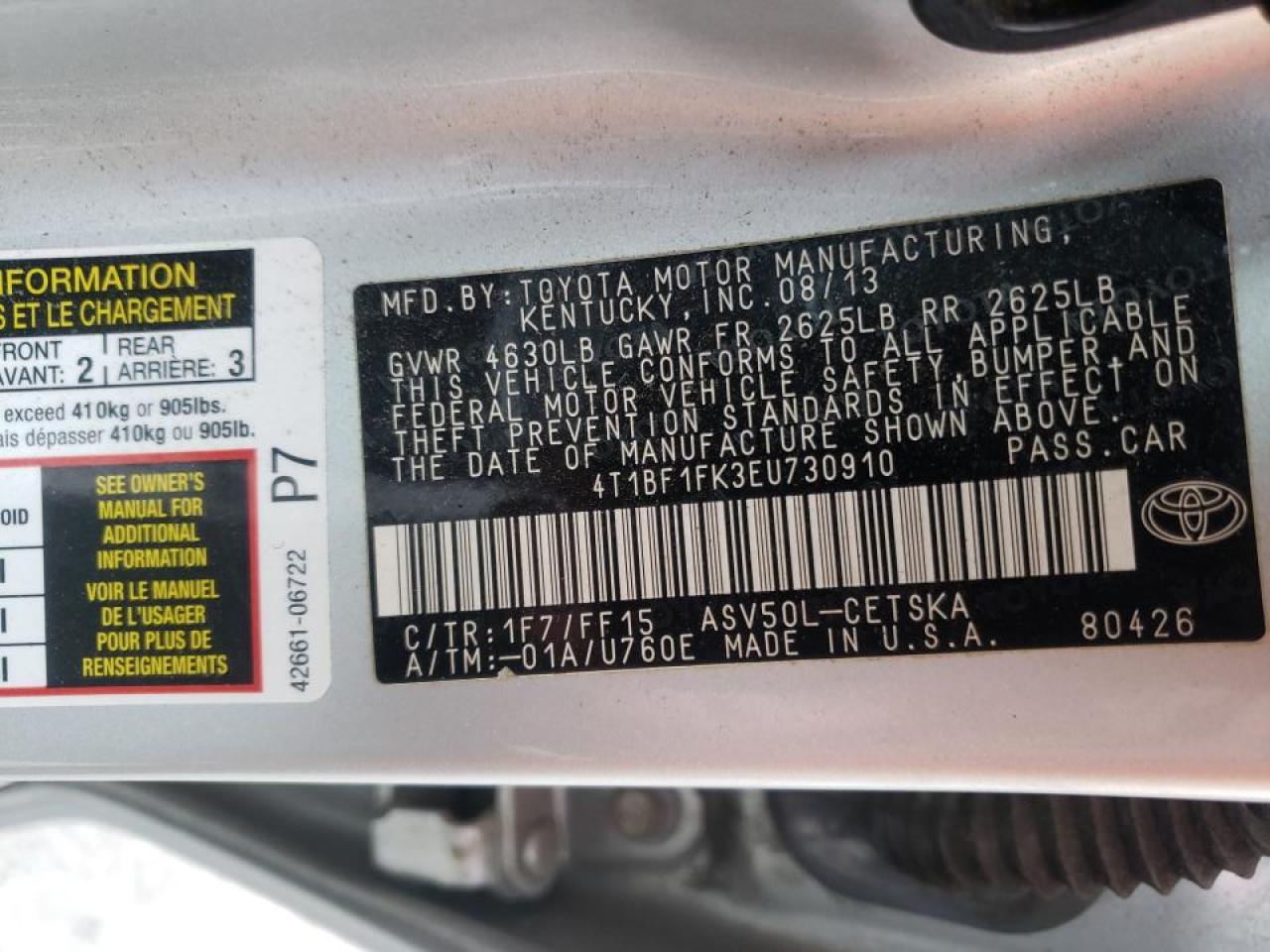 Photo 10 from auction – 2014 TOYOTA CAMRY L with VIN 4T1BF1FK3EU730910