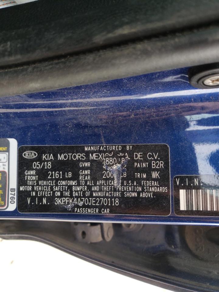 Photo 10 from auction – 2018 KIA FORTE LX with VIN 3KPFK4A70JE270118