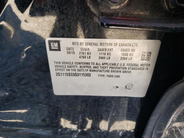 Photo 10 from auction – 2016 CHEVROLET IMPALA LT with VIN 2G1115S33G9115903