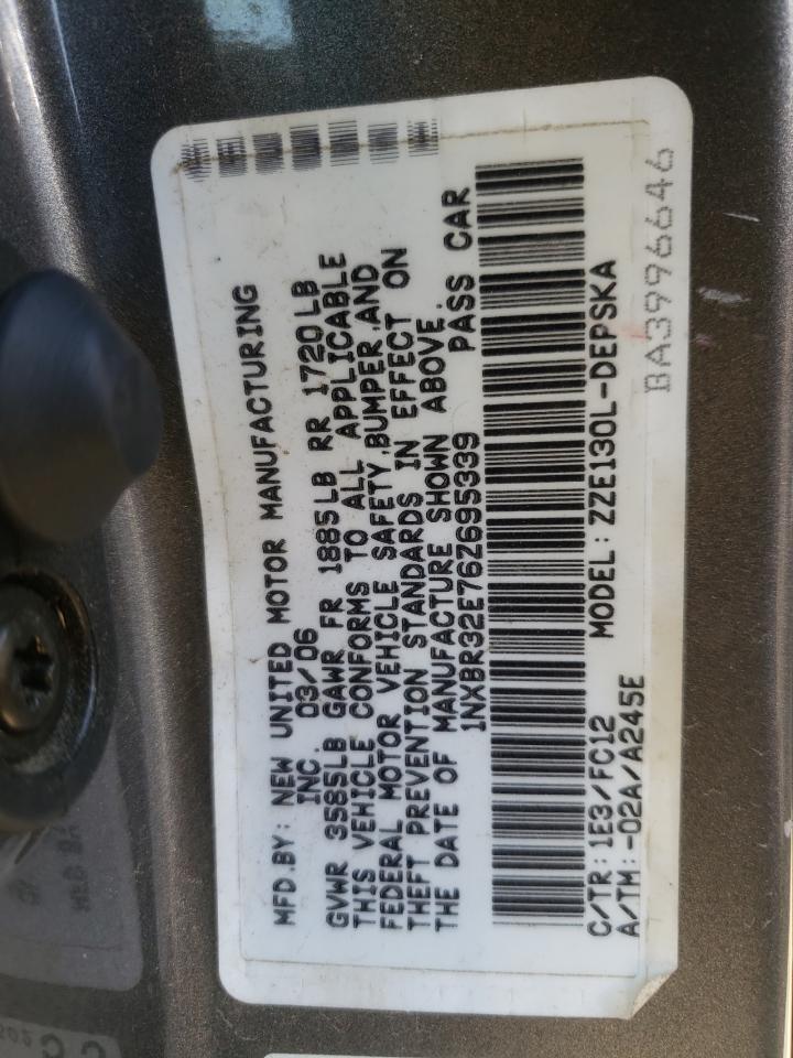 Photo 10 from auction – 2006 TOYOTA COROLLA CE with VIN 1NXBR32E76Z695339