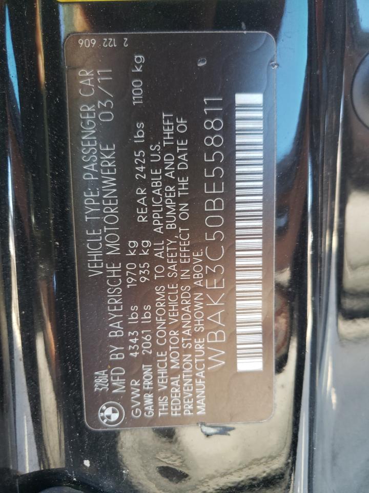 Photo 10 from auction – 2011 BMW 328 I with VIN WBAKE3C50BE558811