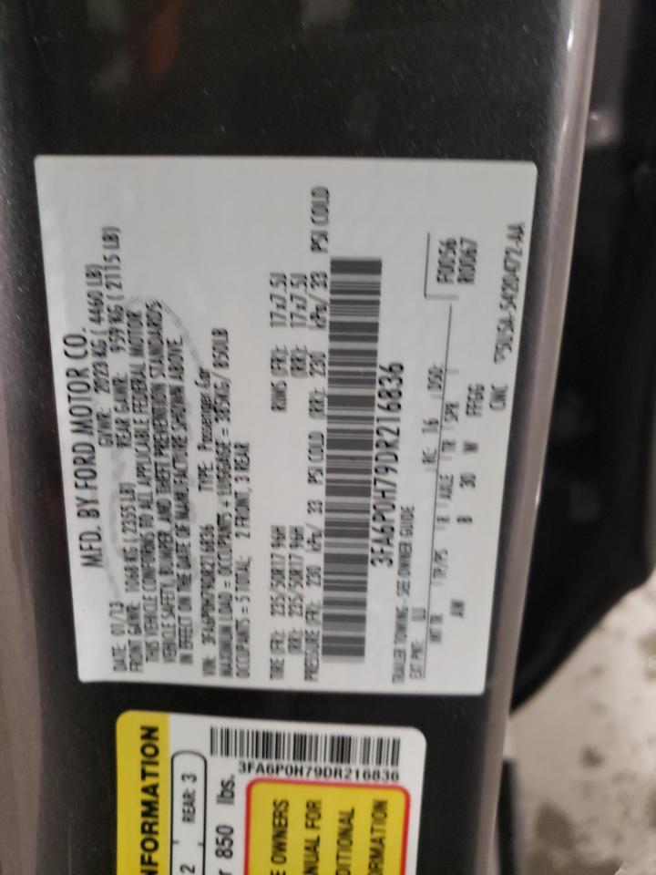 Photo 10 from auction – 2013 FORD FUSION SE with VIN 3FA6P0H79DR216836
