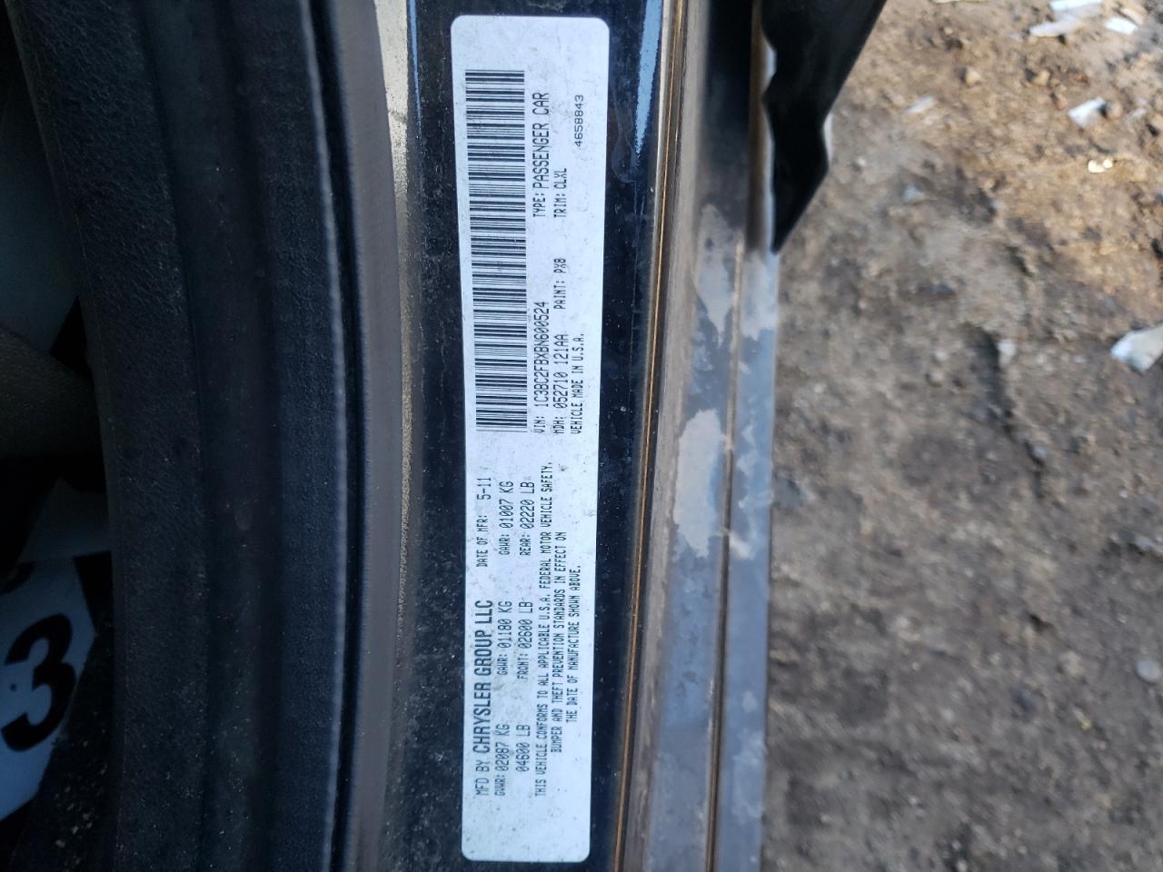Photo 10 from auction – 2011 CHRYSLER 200 LIMITE with VIN 1C3BC2FBXBN600524