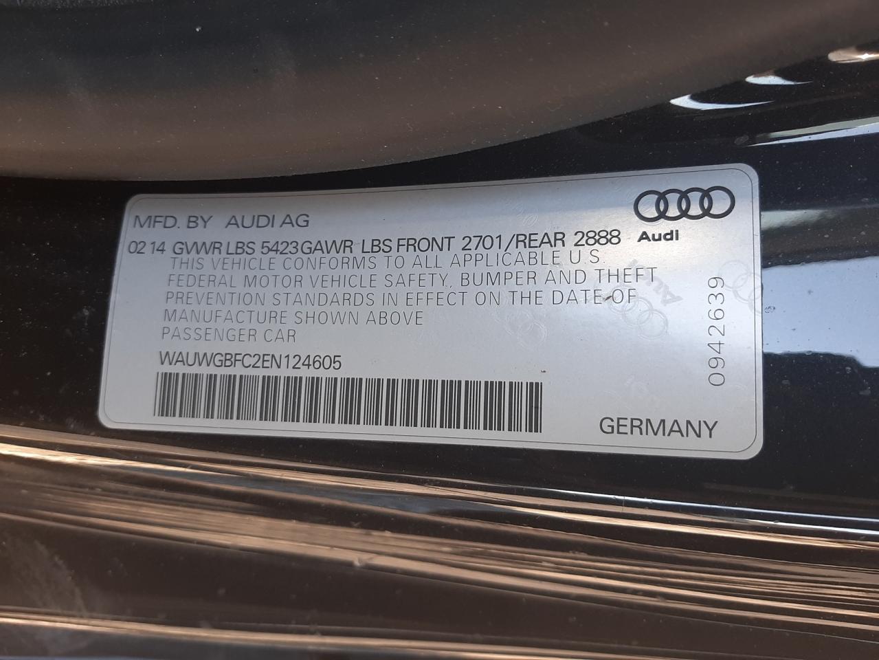 Photo 10 from auction – 2014 AUDI A7 PREMIUM with VIN WAUWGBFC2EN124605