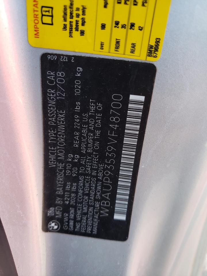 Photo 10 from auction – 2009 BMW 128 I with VIN WBAUP93539VF48700