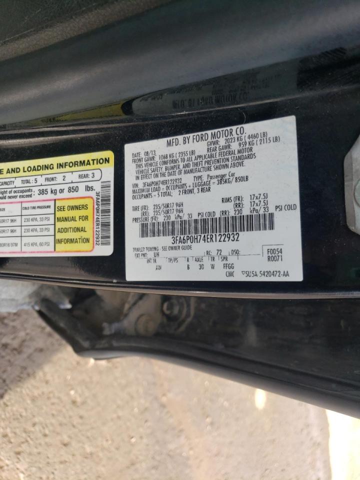 Photo 10 from auction – 2014 FORD FUSION SE with VIN 3FA6P0H74ER122932