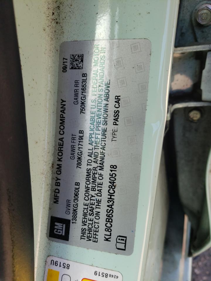 Photo 10 from auction – 2017 CHEVROLET SPARK LS with VIN KL8CB6SA3HC840518