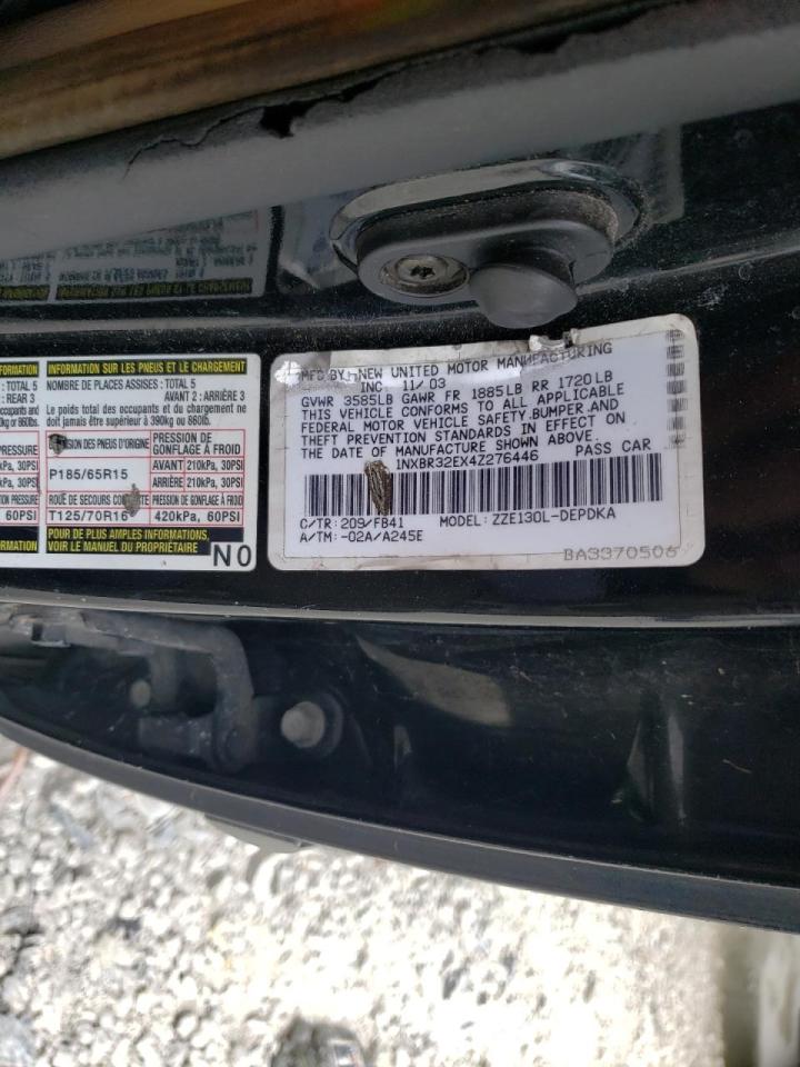 Photo 10 from auction – 2004 TOYOTA COROLLA with VIN 1NXBR32EX4Z276446