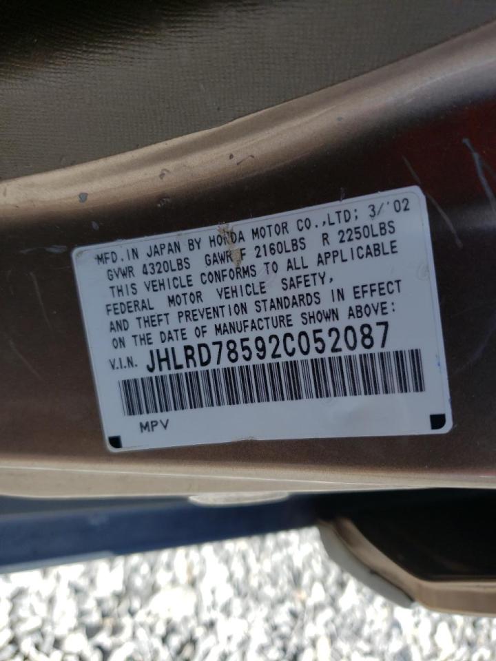 Photo 10 from auction – 2002 HONDA CR-V LX with VIN JHLRD78592C052087