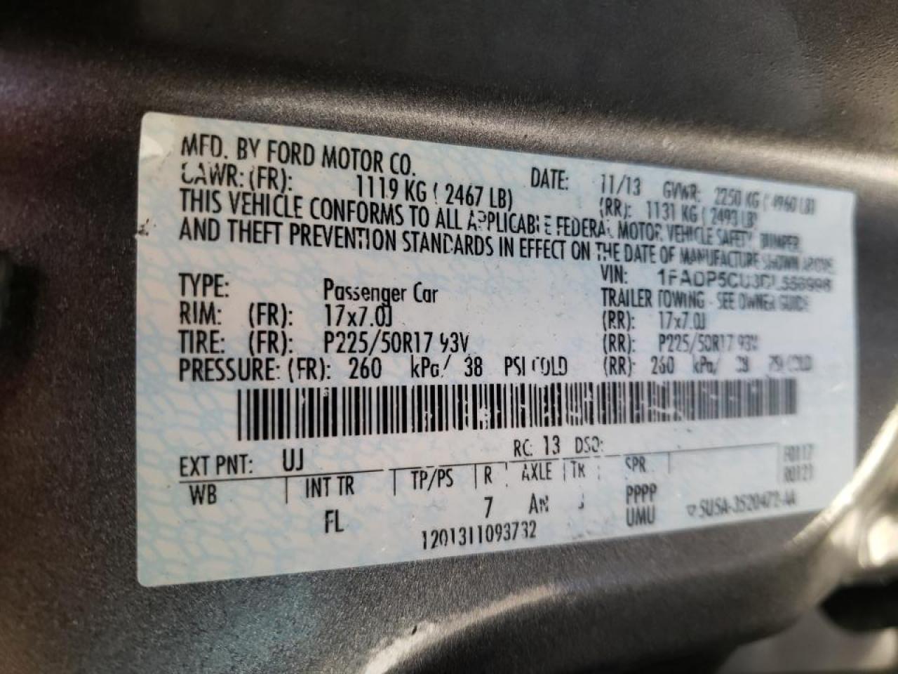 Photo 10 from auction – 2013 FORD C-MAX PREM with VIN 1FADP5CU3DL556998