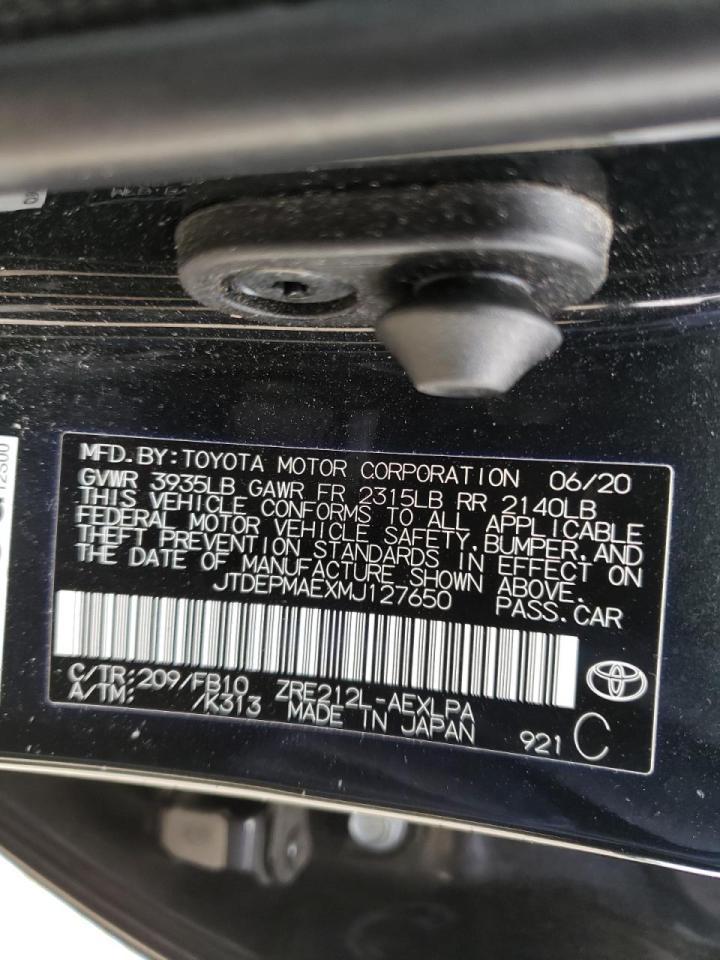 Photo 10 from auction – 2021 TOYOTA COROLLA LE with VIN JTDEPMAEXMJ127650