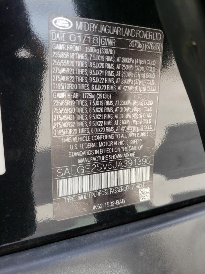 Photo 10 from auction – 2018 LAND ROVER RANGE ROVE with VIN SALGS2SV5JA391390