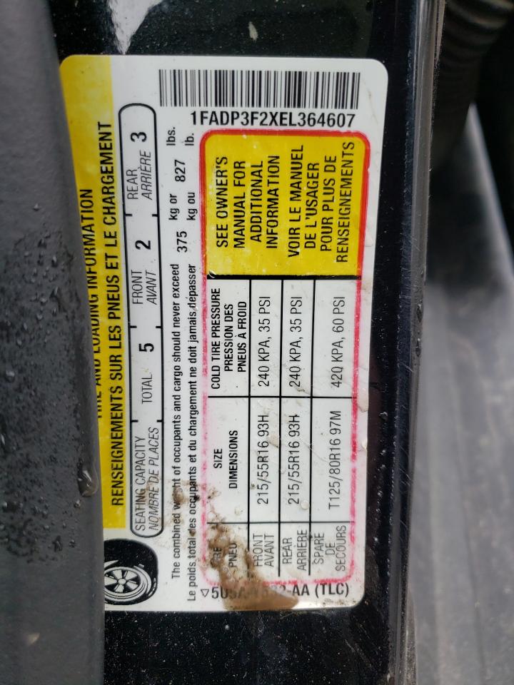 Photo 10 from auction – 2014 FORD FOCUS SE with VIN 1FADP3F2XEL364607