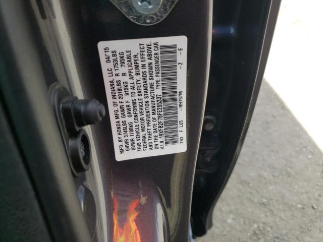 Photo 10 from auction – 2015 HONDA CIVIC SE with VIN 19XFB2F78FE255337