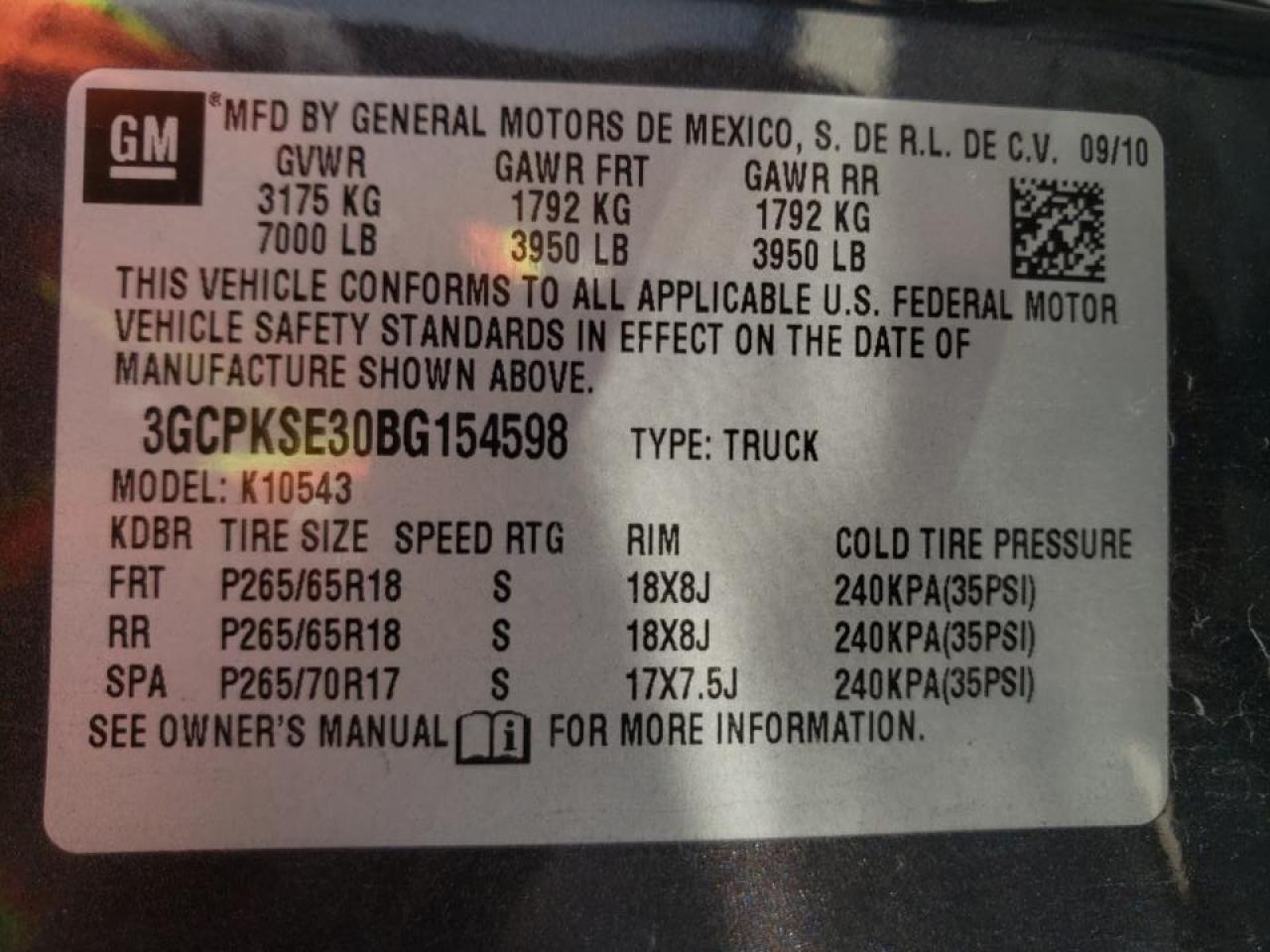 Photo 10 from auction – 2011 CHEVROLET SILVERADO with VIN 3GCPKSE30BG154598