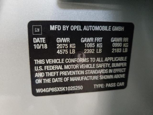 Photo 10 from auction – 2019 BUICK REGAL ESSE with VIN W04GP6SX5K1025250