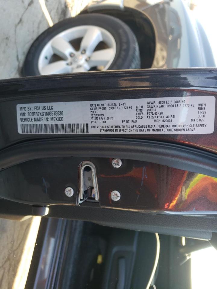 Photo 10 from auction – 2021 RAM 1500 CLASS with VIN 3C6RR7KG1MG575636
