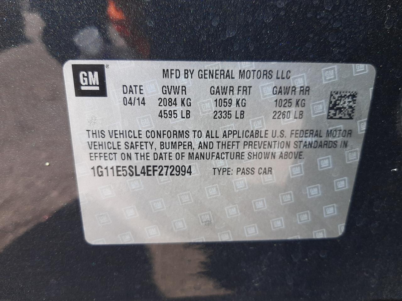 Photo 10 from auction – 2014 CHEVROLET MALIBU 2LT with VIN 1G11E5SL4EF272994