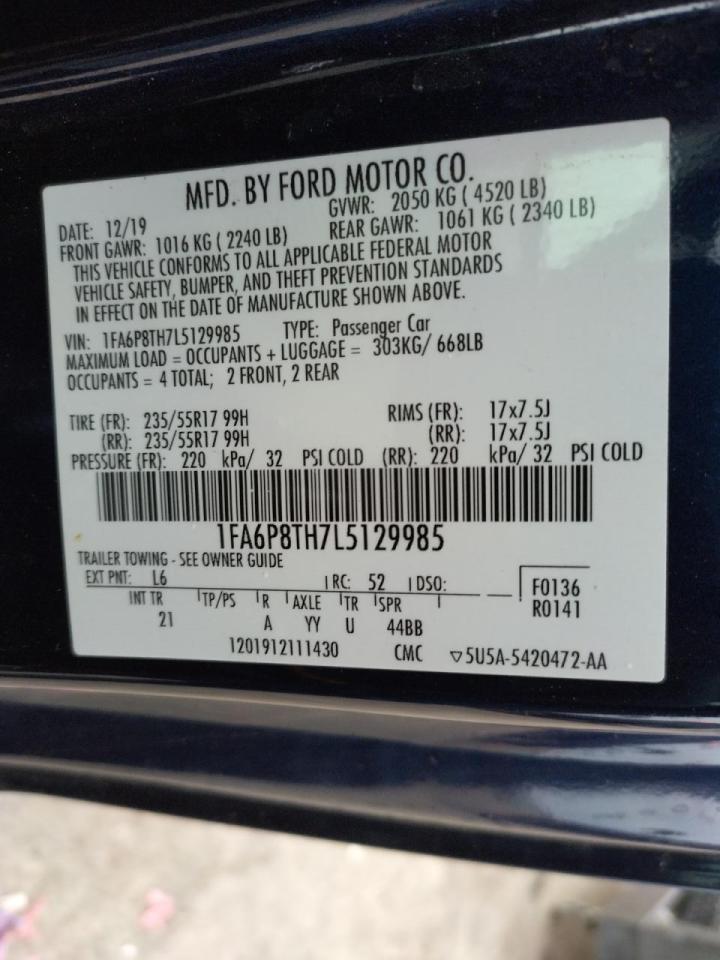 Photo 10 from auction – 2020 FORD MUSTANG with VIN 1FA6P8TH7L5129985