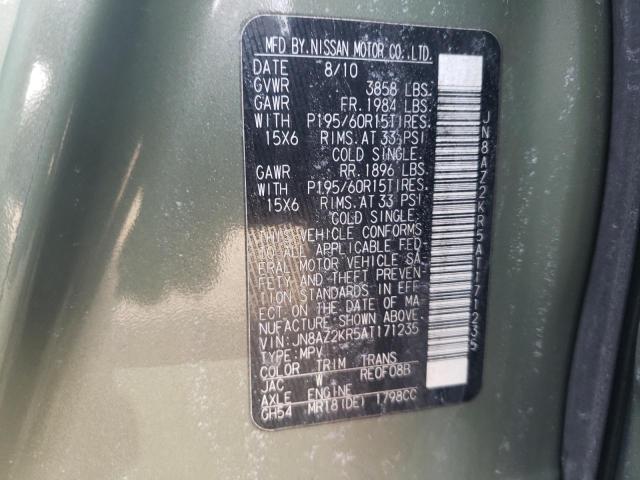 Foto 9 de la subasta – 2010 NISSAN CUBE BASE con VIN JN8AZ2KR5AT171235