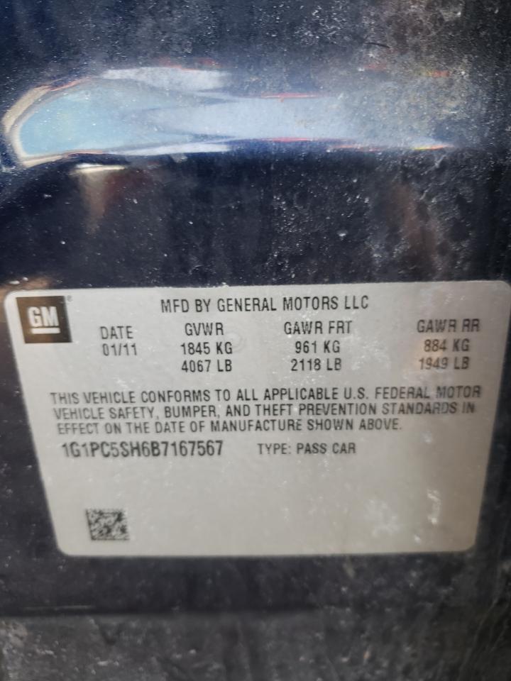 Photo 10 from auction – 2011 CHEVROLET CRUZE LS with VIN 1G1PC5SH6B7167567