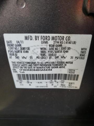 Foto 10 de la subasta – 2011 FORD EXPLORER X con VIN 1FMHK8D84BGA54354