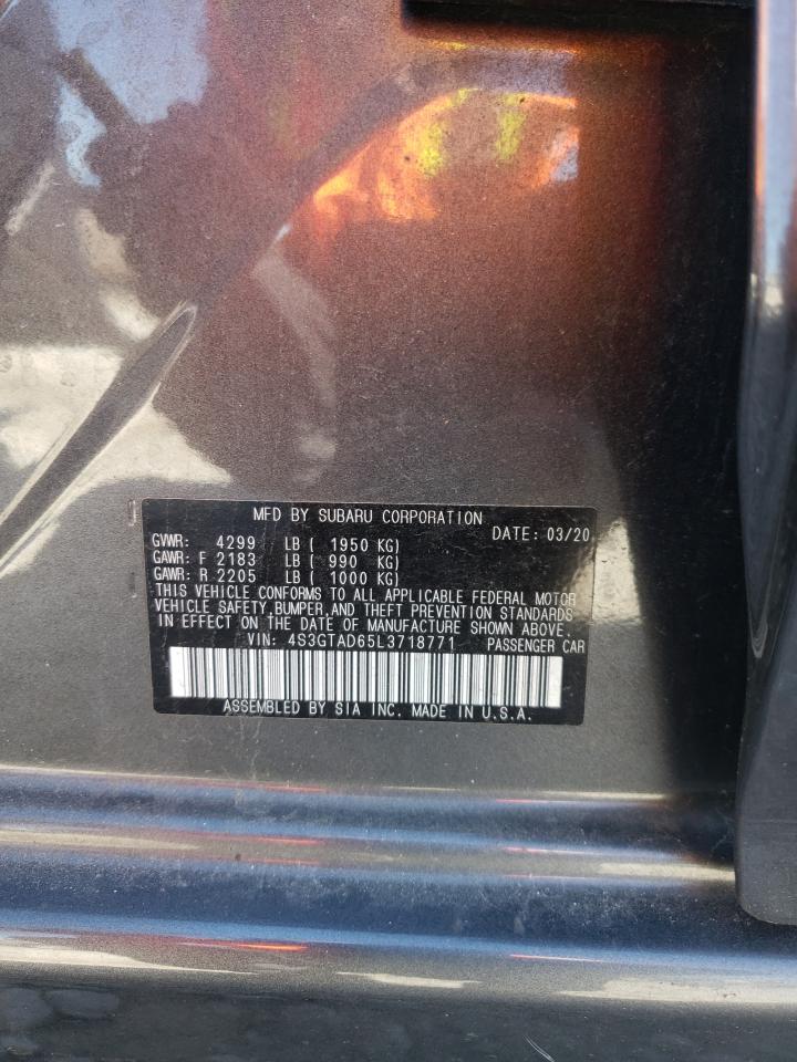 Photo 10 from auction – 2020 SUBARU IMPREZA PR with VIN 4S3GTAD65L3718771