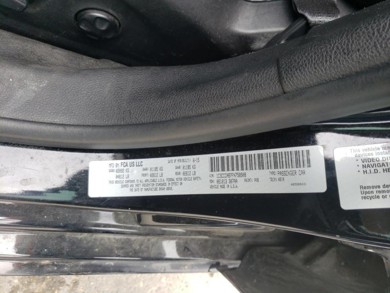 Photo 10 from auction – 2015 CHRYSLER 200 LIMITE with VIN 1C3CCCAB7FN758908