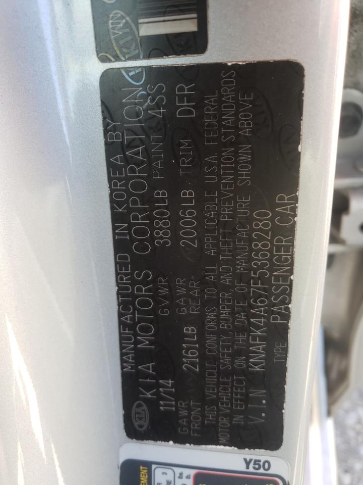 Photo 10 from auction – 2015 KIA FORTE LX with VIN KNAFK4A67F5368280
