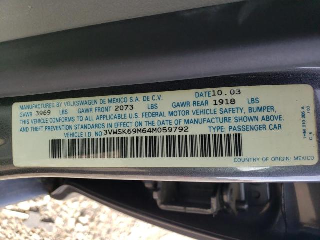 Photo 10 from auction – 2004 VOLKSWAGEN JETTA GLS with VIN 3VWSK69M64M059792
