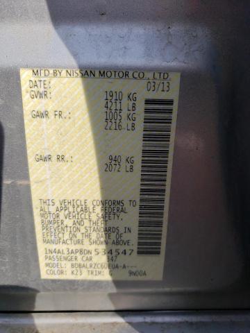 Photo 10 from auction – 2013 NISSAN ALTIMA 2.5 with VIN 1N4AL3AP8DN534547