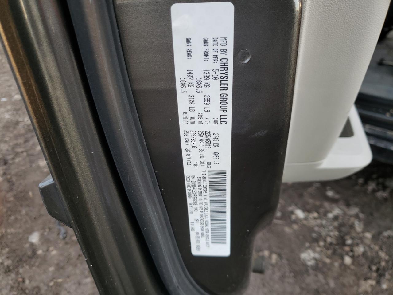 Photo 10 from auction – 2010 DODGE GRAND CARA with VIN 2D4RN4DEXAR326968