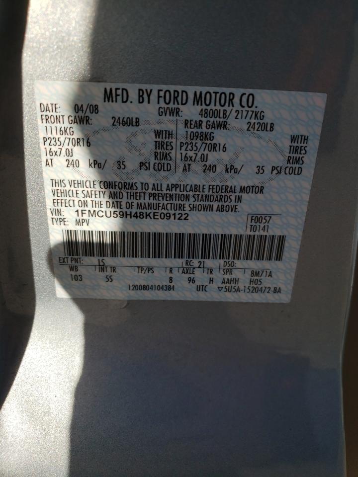 Photo 10 from auction – 2008 FORD ESCAPE HEV with VIN 1FMCU59H48KE09122