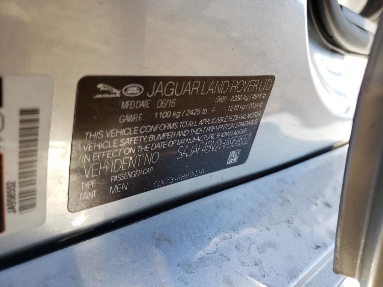 Photo 10 from auction – 2017 JAGUAR XE R - SPO with VIN SAJAF4BV2HA958552