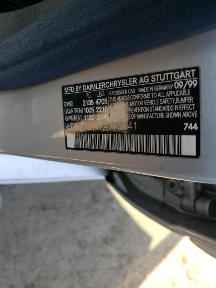 Photo 20 from auction – 2000 MERCEDES-BENZ E 430 with VIN WDBJF70JXYA993841