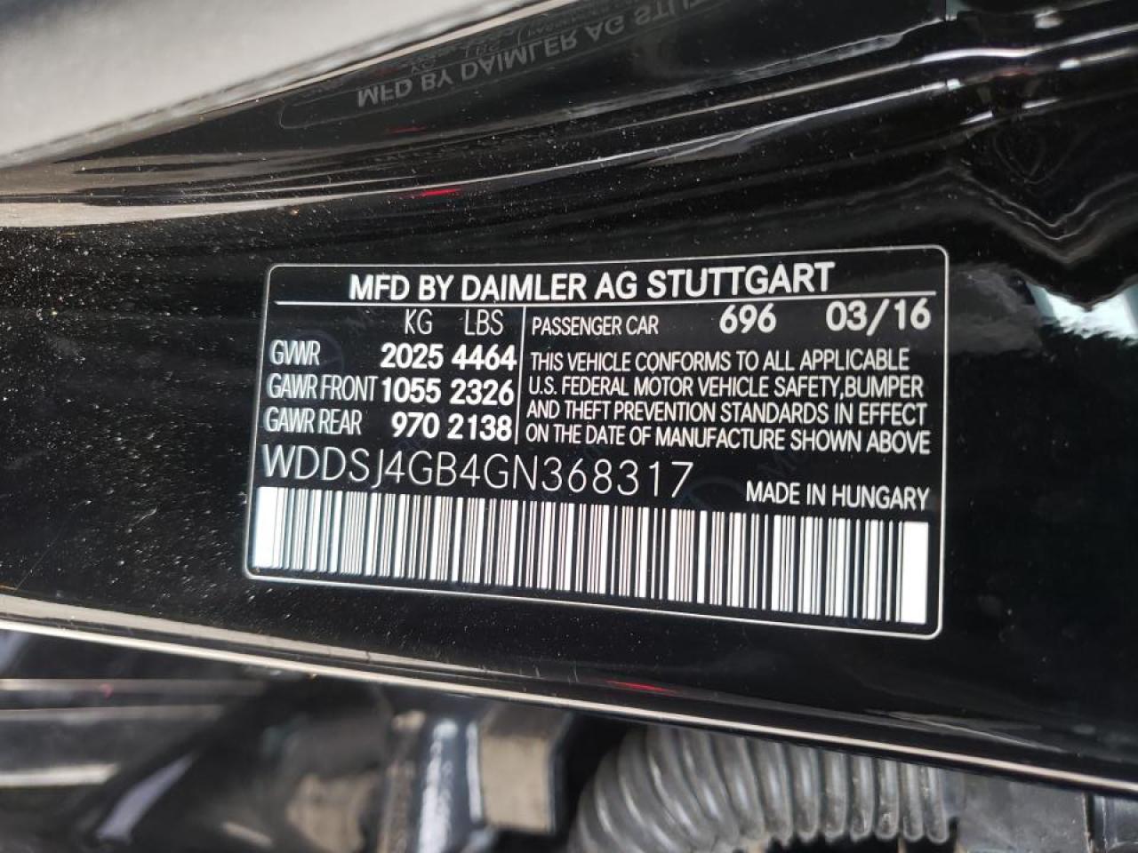 Photo 10 from auction – 2016 MERCEDES-BENZ CLA 250 4M with VIN WDDSJ4GB4GN368317