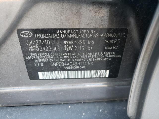 Photo 10 from auction – 2011 HYUNDAI SONATA GLS with VIN 5NPEB4AC4BH114301