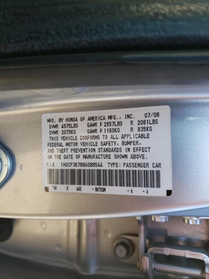 Photo 10 from auction – 2008 HONDA ACCORD EX with VIN 1HGCP36788A088544