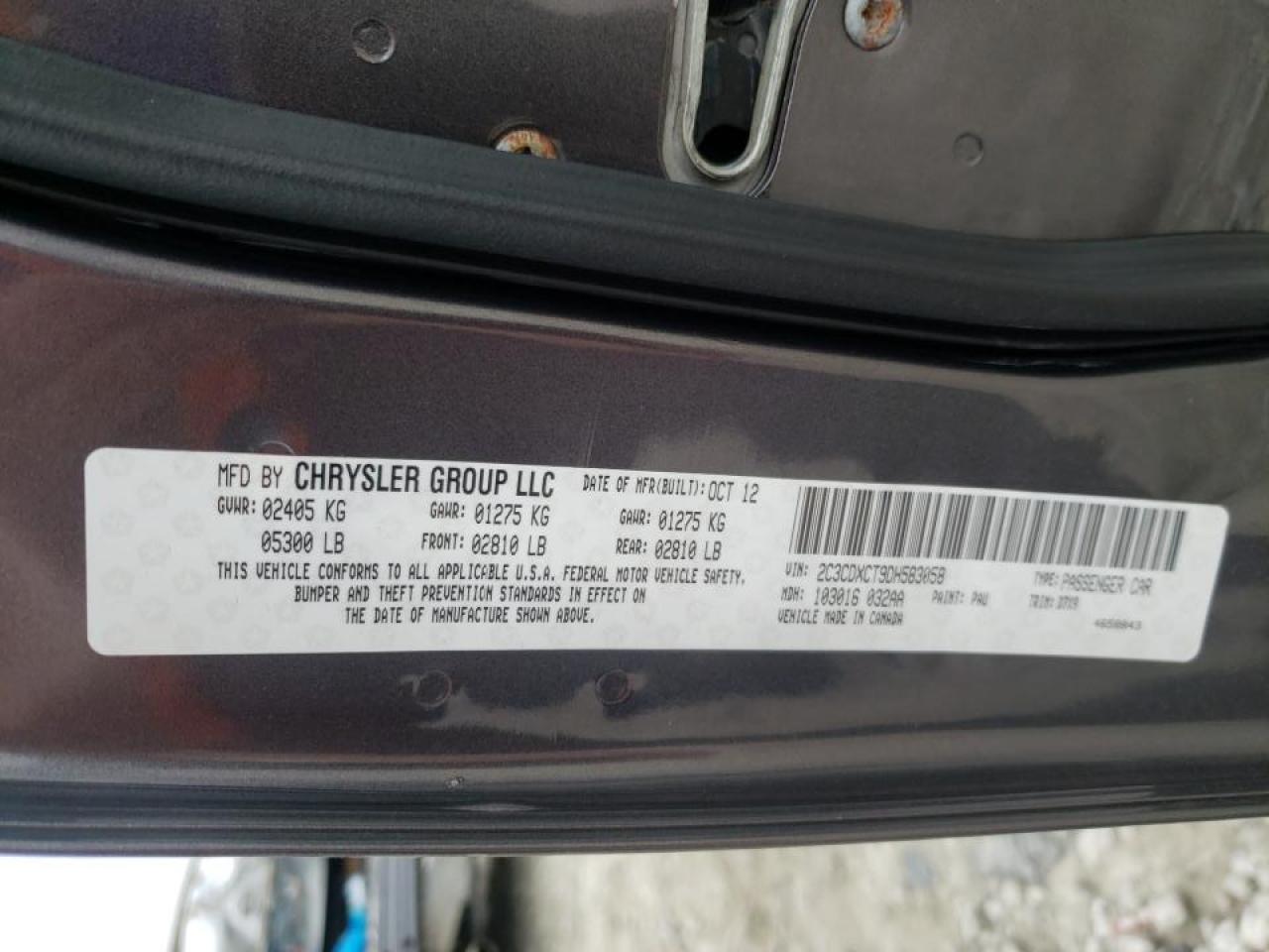 Photo 10 from auction – 2013 DODGE CHARGER R/ with VIN 2C3CDXCT9DH583058