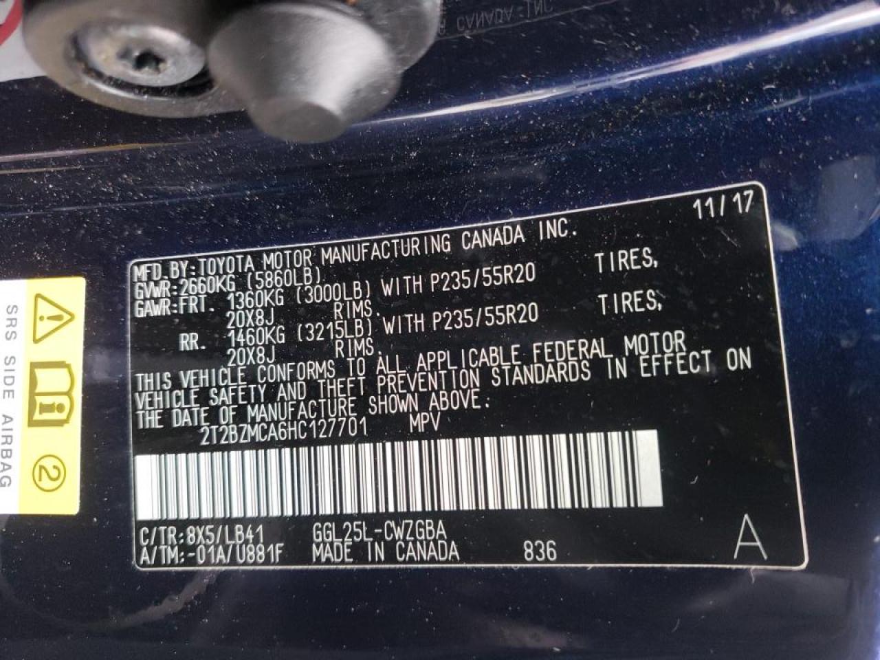 Photo 10 from auction – 2017 LEXUS RX 350 BAS with VIN 2T2BZMCA6HC127701