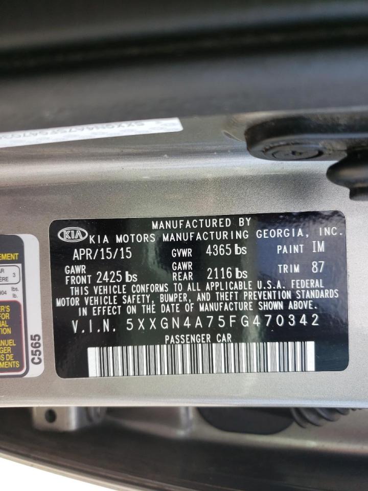 Photo 10 from auction – 2015 KIA OPTIMA EX with VIN 5XXGN4A75FG470342