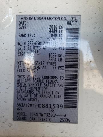 Photo 10 from auction – 2017 NISSAN ROGUE S with VIN 5N1AT2MT9HC881539