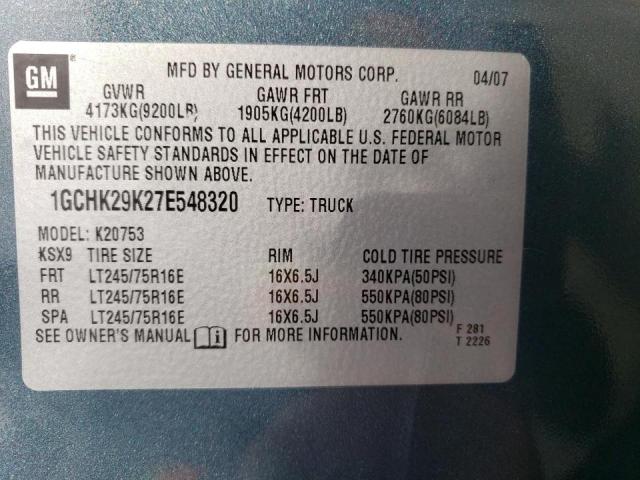 Photo 10 from auction – 2007 CHEVROLET SILVERADO with VIN 1GCHK29K27E548320
