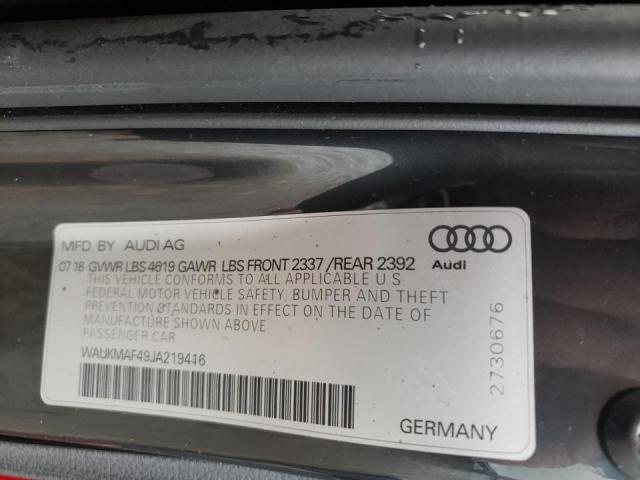 Photo 10 from auction – 2018 AUDI A4 PREMIUM with VIN WAUKMAF49JA219416