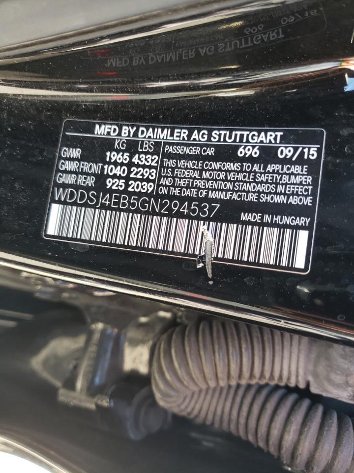 Photo 10 from auction – 2016 MERCEDES-BENZ CLA 250 with VIN WDDSJ4EB5GN294537