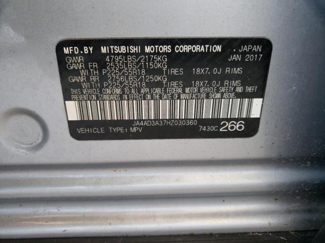 Photo 10 from auction – 2017 MITSUBISHI OUTLANDER with VIN JA4AD3A37HZ030360