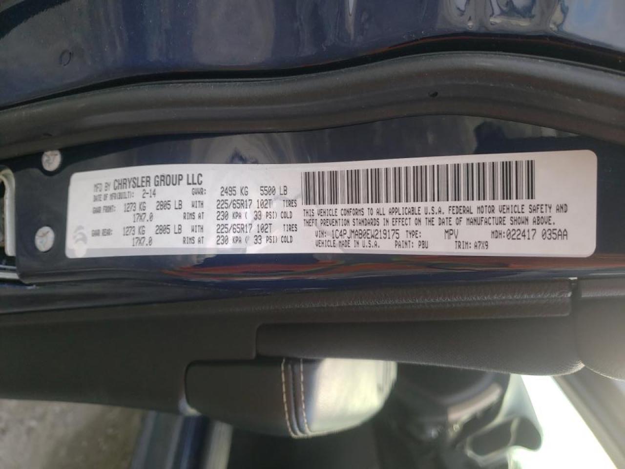 Photo 10 from auction – 2014 JEEP CHEROKEE S with VIN 1C4PJMAB0EW219175