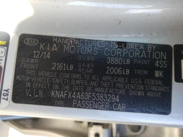 Photo 10 from auction – 2015 KIA FORTE LX with VIN KNAFX4A63F5383294