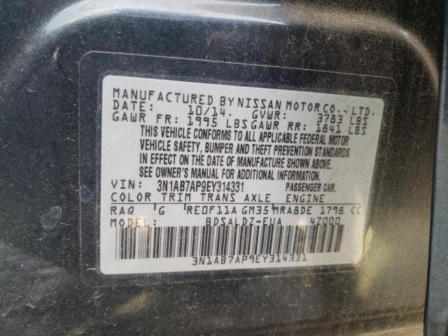 Photo 10 from auction – 2014 NISSAN SENTRA S with VIN 3N1AB7AP9EY314331