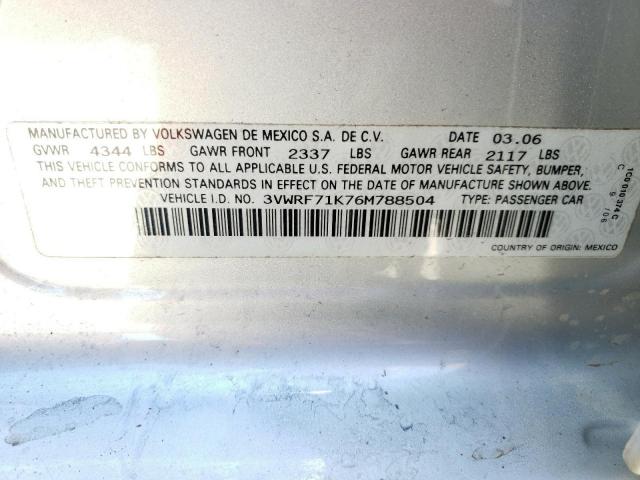 Photo 10 from auction – 2006 VOLKSWAGEN JETTA 2.5 with VIN 3VWRF71K76M788504